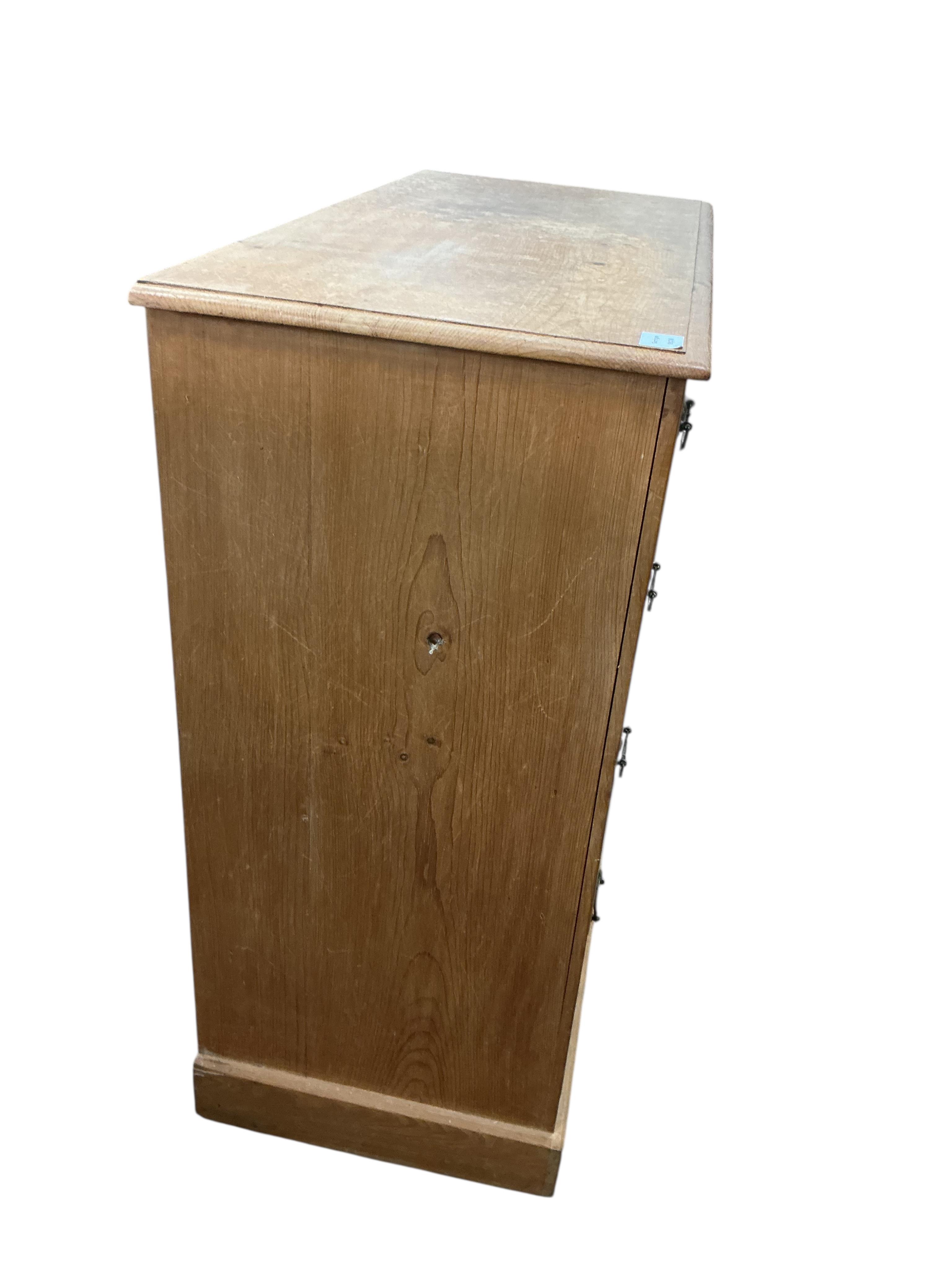 A late Victorian pine chest, width 97cm, depth 44cm, height 98cm